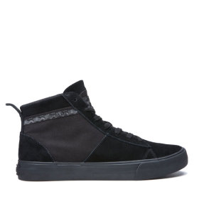 Supra Mens STACKS MID Black/Black High Top Shoes | CA-36839